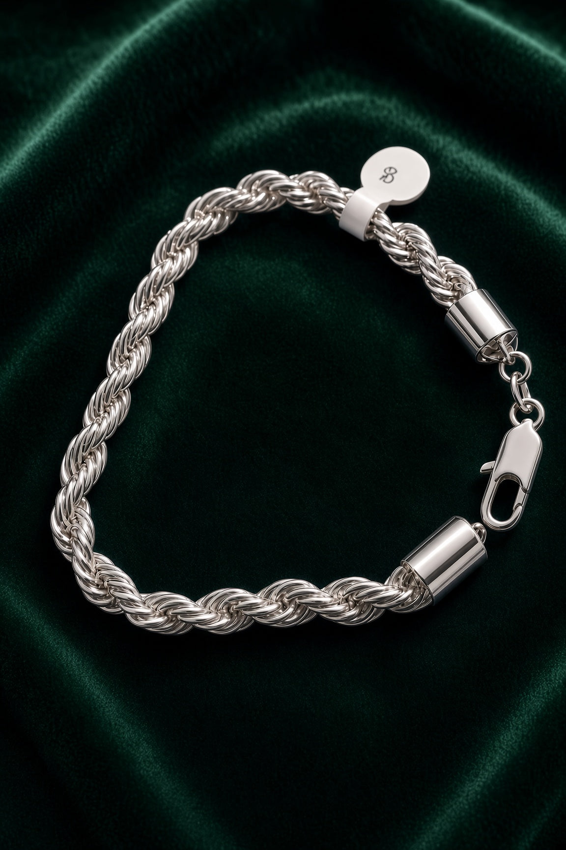 Pulsera Zine Tipo Cordón de Plata 925 Italiana Auténtica – 3.5 mm / 8"